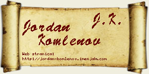 Jordan Komlenov vizit kartica
